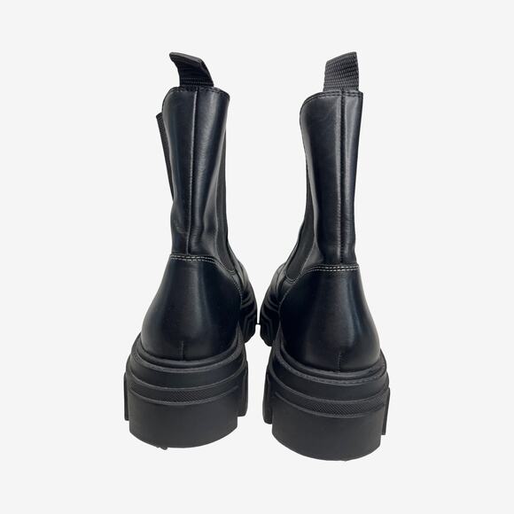 Marc Fisher LTD Morgan Black Leather Lug Sole Chelsea Boots 7.5 Chunky Platform - Picture 8 of 10